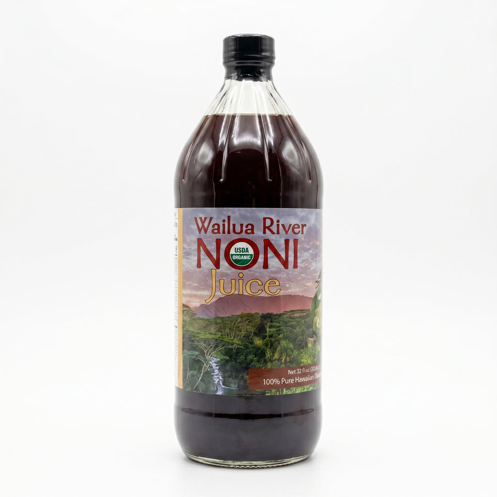 Premium Organic Hawaiian Noni Juice in Glass (32 oz)