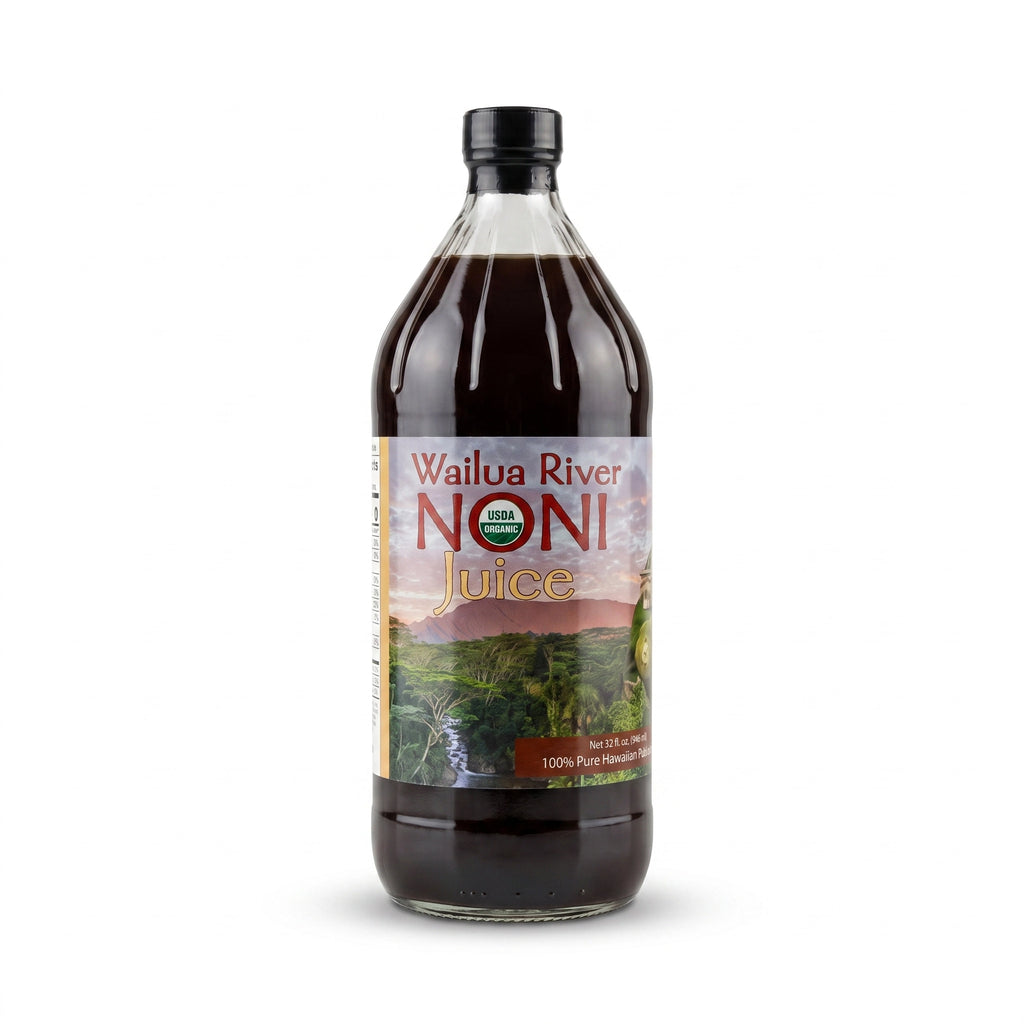 Premium Organic Hawaiian Noni Juice in Glass (32 oz)