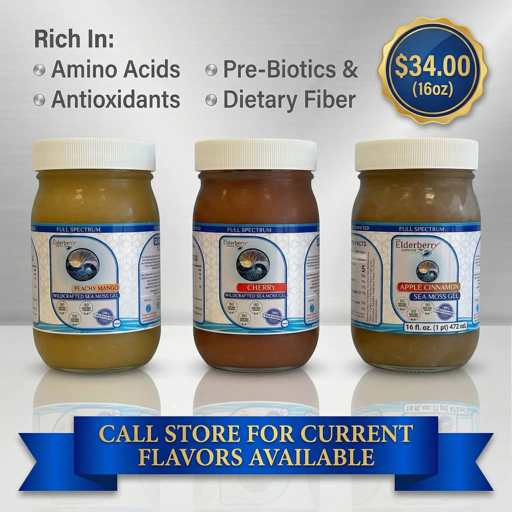 The Elderberry Source - Full Spectrum Wildcrafted Sea Moss Gel (16 oz)
