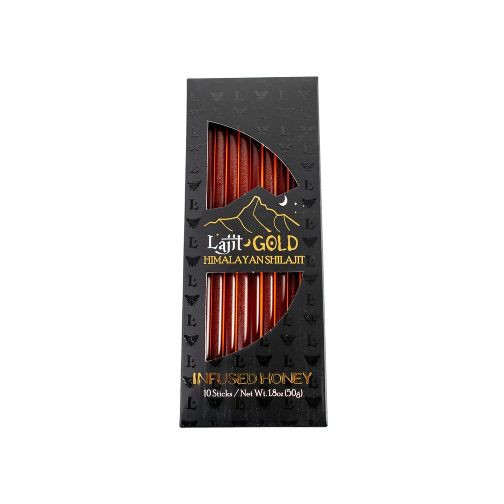Premium Lajit Gold Himalayan Shilajit Infused Honey Sticks