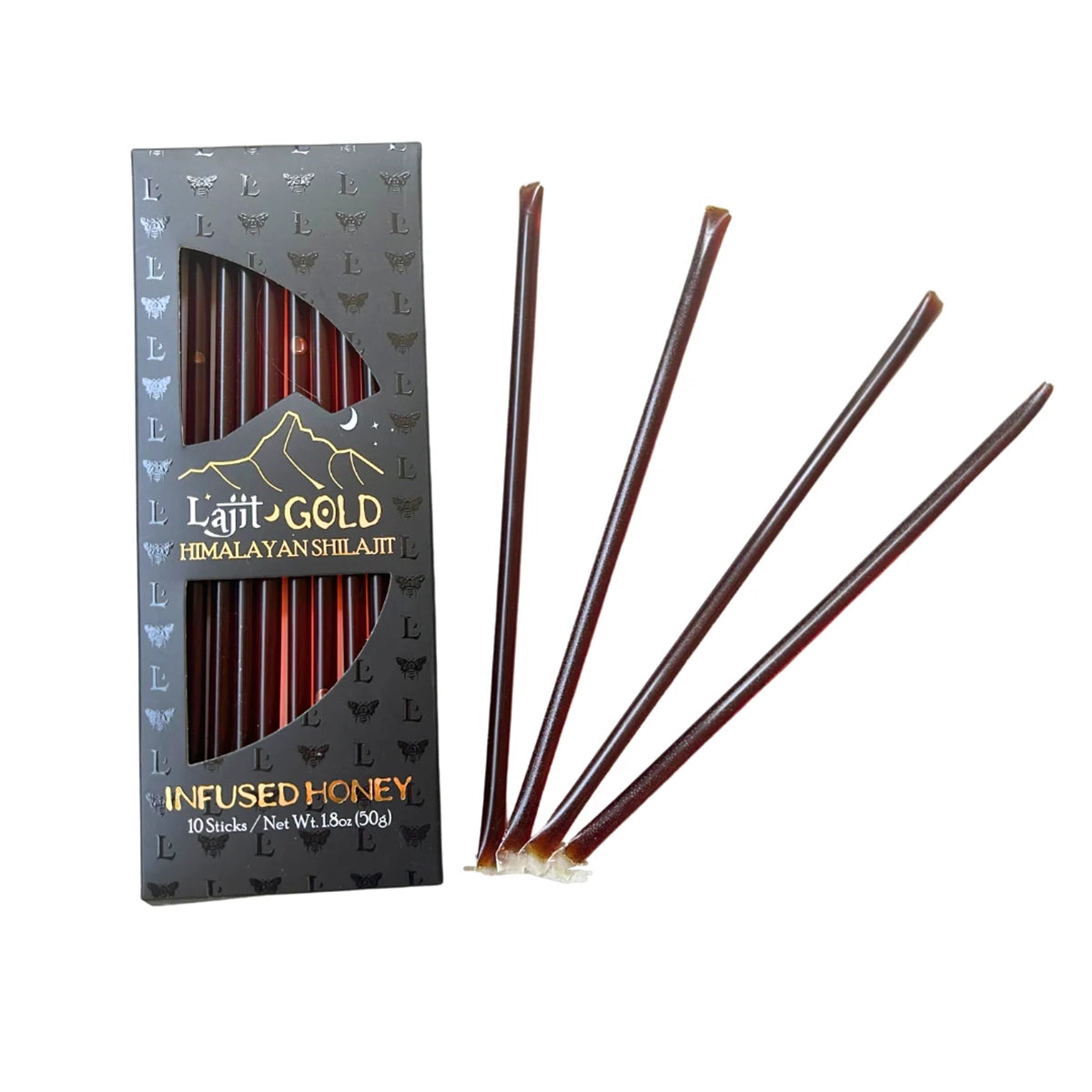 Premium Lajit Gold Himalayan Shilajit Infused Honey Sticks